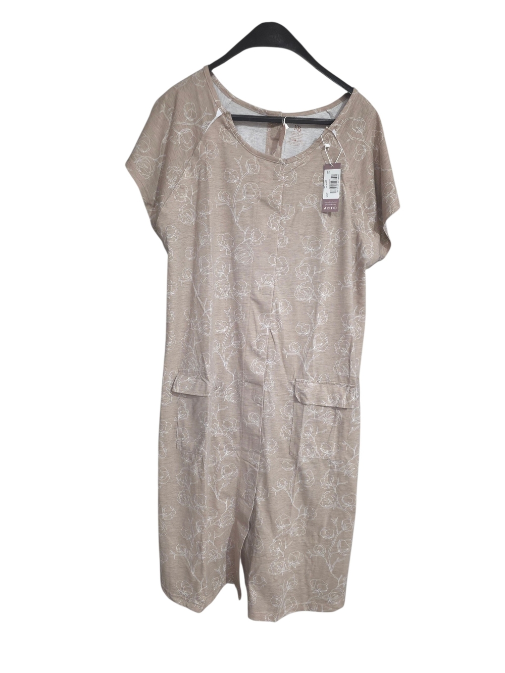 Kindred Bravely Taupe Floral Short-Sleeve Romper